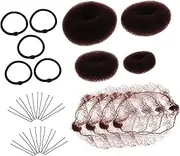 PACKOVE 1 Set Bun Hair Net with Hair Clips Elastic Mesh for Dancers Nurses and Stewardesses Versatile Styling Tool