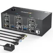 8K 4K Triple Monitor DisplayPort 1.4 DP KVM Switch 2 Ports HDMI USB Switcher AU