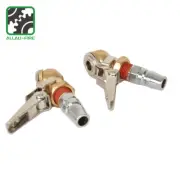 2PC Ball Tire Air Tyre Chuck with Valve Stem Lock On Clip Inflator Steel Fitting
