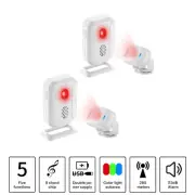 2x Shop Door Sensor Wireless 113dB PIR Motion 280m Sensor Door Bell Alarm Chime