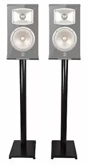 Black 37” Steel Bookshelf Speaker Stands For Yamaha NS-333 Bookshelf Speakers