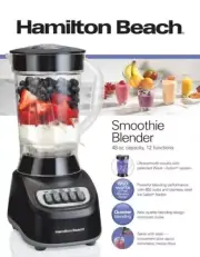 Hamilton Beach Smoothie Blender 48 oz Jar 12 Blending Functions Black Free Ship