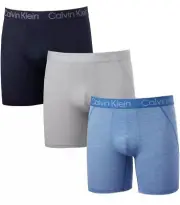 Calvin Klein Men's Micro Mesh Boxer 4 Way Stretch, 3 Pack (Blue,L)