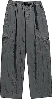 [Generic] Men's Waterproof Hiking Pants with Belt Lightweight Travel Cargo Pants Straight Stretch Mountain Fishing Camping Pants