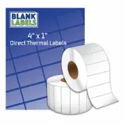 2 Rolls of 4" x 1" Labels 1375 Direct Thermal for Zebra or Eltron Printers 2750