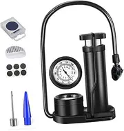 GAROZATION Floor Pumps Inflator Activated High-Pressure Foot Pump for Bike Tire Inflation Mini Portable Tire Pressure Gauge