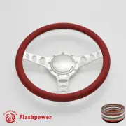 14" Billet Steering Wheel Red Half Wrap Chevrolet Monte Carlo Camaro w/ Horn