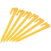 40Pcs Tent Stakes Plastic Camping Ground Pegs with Hook 14.5cm Yellow