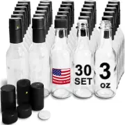 3oz Hot Sauce Bottles Empty Clear Glass Woozy with Shrink Capsules Small Wine