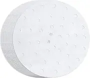MineSign 100 Count Perforated Parchment Paper Bamboo Steamer Liners for 12 inch Air Fryer Parchment Paper
