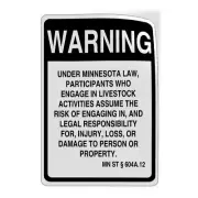 Vertical Vinyl Stickers Sign Minnesota Law Equine Activist Not Liable For Injury