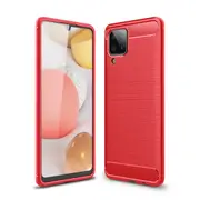 MCC Slim Samsung Galaxy A12 Carbon Fibre Soft Carbon Phone Case Cover A125 [Red]