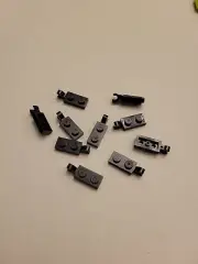 NEW LEGO 10X BLACK PLATE 1X2 W/VERTICAL HOLDER #42923.