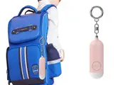 Rechargeable Personal Safety Alarm Keychain With LED Light-Pink