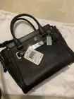 NWT Coach 37444 Swagger 21 Carryall in Pebble Leather Satchel Crossbody, black