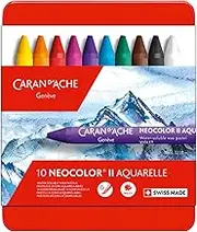 Caran d'Ache : Neocolor II : Watercolour Crayon : 10 in a Metal Box