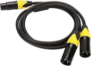 XLR Y Splitter Cable, XLR Splitter Cable Female to 2 Male XLR Y Cable, 3 Pin Noiseless Low Loss Audio Adaptor for Mic Speaker Mixer 3.3ft