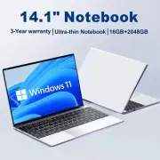 14.1" Ultra Slim Laptop 16GB RAM 2TB SSD Intel N3700 Notebook Gamer 1920*1080