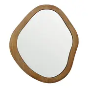 Mid-Century Asymmetric Wood-Framed Wall Mirror 53x60cm