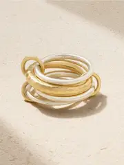 [Spinelli Kilcollin] Spinelli Kilcollin - Janssen Linked Sterling Silver And 18-karat Gold Rings - 6 6 Gold