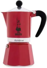 Bialetti Rainbow Caffettiera Colorata, Alluminio, Rossa, 3 Tazze