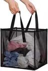 Pop up Laundry Baskets - Mesh Collapsible Laundry Hampers Storage with Handle -