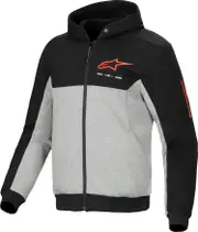Alpinestars Chrome V2, zip hoodie , color: Black/Grey/Neon-Red , size: XXL