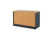 Mantone Credenza Sideboard Office Storage Cabinet - 120cm - Select Beech/Ironstone