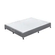 Mattress Base Ensemble King Size Solid Wooden Slat in Chaorcoal with Removable Cover