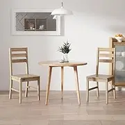 Dining Chairs 2 pcs Solid Acacia Wood Kitchen Chair