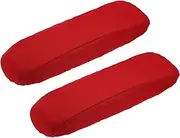 uxcell Chair Armrest Slipcovers Covers, 32 x 8mm Polyester Removable Seat Hand Rest Protector for Office Chairs Desk Chair(Wine Red)