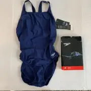 Speedo Womens 10 / 36 Swimsuit Performance Competitive Flyback One Piece Blue