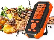 xinyee Digital Wireless Meat Thermometer 328FT Remote Range Smart Cooking Thermometer with 2 Probes Rechargeable 2.7-inch LCD Digital Thermometer with Smart Alert Function for Grilling/BBQ/r