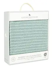 [LIVING TEXTILES] Bassinet Cotton Cellular Blanket in Sage