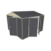 Build-a-Shed 3.0 x 3.0 x 2.3m Gable Double Hinged Side Doors Shed - Grey