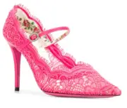 Gucci VIRGINA POINTY TOE MARY JANE PUMPS SCHUHE 95 LACE Shoes High Heels New 37