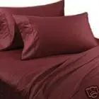 Mehroon Solid King 4 Pc Bed Sheet Set 1000 Thread Count 100% Egyptian Cotton