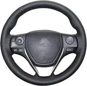 Leather Hand Stitched Steering Wheel Cover, for Toyota RAV4 2013-2019 Corolla 2014-2019 Auris 2013-2016 Scion IM 2016