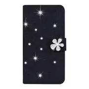 For Galaxy S8 Calf Pattern Diamond Mandala Double Folding Design Embossed Leather Case with Wallet & Holder & Card Slots(Black)