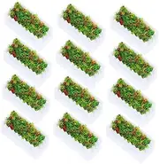 12pcs White Planter Artificial Outdoor Plants Landscape Mini Garden Bed Faux Plants Indoor Outdoor Planters Indoor Artificial Plants Out Door Furniture Plastic Miniature Floats
