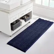 Navy bathroom rug, extra thick indoor outdoor durable doormat for front door