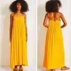 Apiece Apart NWT Spaghetti Straps Pina Maxi Dress Yellow Mimosa Size M