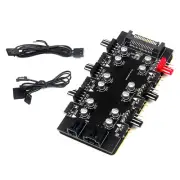 12V SATA 1 To 6 Way PWM /ARGB Device Expander 4-Pin Cooling Fans Hub Splitter B