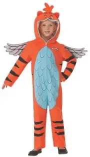 Hatchimals Tigrette Costume Hooded Jumpsuit w/Attached Wings/Tail Child M 8-10