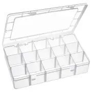 15 Large Grids Plastic Organizer Box with Dividers Clear Compartment Container