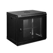 12U Network Server Cabinet Rack Wall Mount Data Case Enclosure 19 Inch Deep with Locking Glass Door Removable Side Panels for IT Computer Equipment
