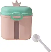 Portable Milk Powder Container Large-Capacity Leak-Proof Milk Dispenser Baby Snack Container Cute Crown Powder Box with Handle for Home and Travel