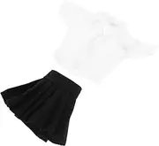 GARIOUANS 1Set Mini Plaid Skirt Set with Casual Shirt for Dolls Stylish Student Uniform Outfit for Plush Dolls for Dress and Imaginative Adventures