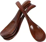 NOLITOY 4pcs Wooden Soup Spoons Multi Purpose Ladle for Soup Desserts and Seasonings Comfortable Wooden Handle for Safe Use Kitchen Utensils for Home and
