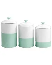 Martha Stewart 3pc Stoneware Canister & Lid Set